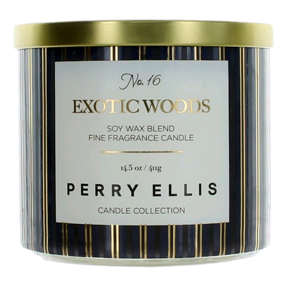 Photo of Perry Ellis 14.5 oz Soy Wax Blend 3 Wick Candle - Exotic Woods